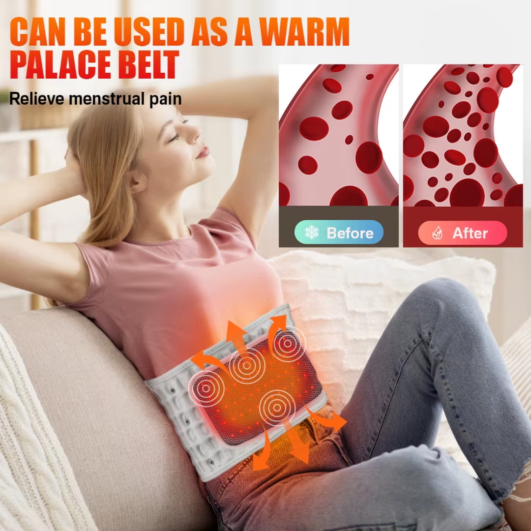 Therapeutic Inflatable Belt with Red Light, Vibration, and Lumbar Support