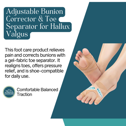 Adjustable Bunion Corrector & Toe Separator for Hallux Valgus