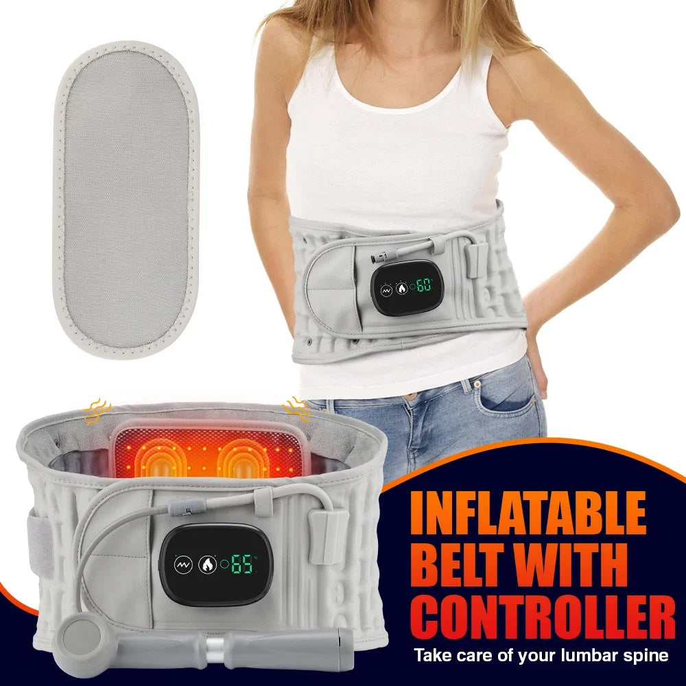 Therapeutic Inflatable Belt with Red Light, Vibration, and Lumbar Support